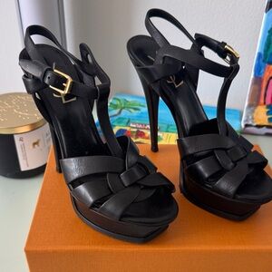 Yves Saint Laurent Black Platform Heels